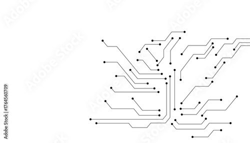 Abstract futuristic circuit board Illustration, Circuit board with various technology elements. 