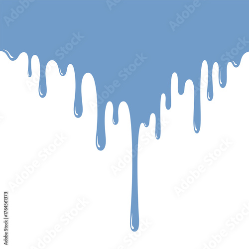 Blue Paint Drips - A Cascade of Color.