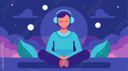A userfriendly guided meditation interface with calming backgrounds and soundscapes tailored to stress levels for optimal mental wellness.