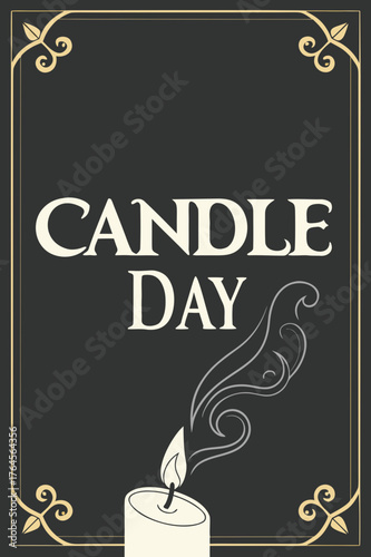 Candle Day Card with ornate Frame