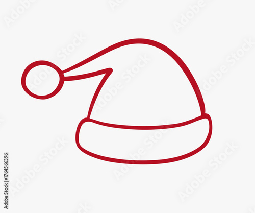 Vector Santa Claus Red Hat outline icon sketch 