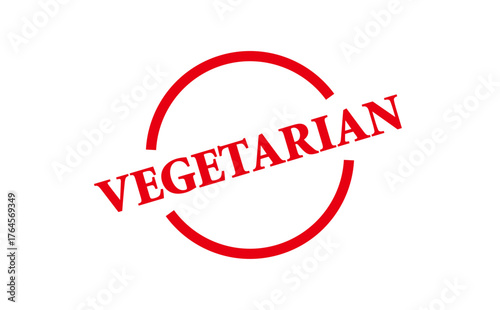 VEGETARIAN - Red Rubber Stamp with text VEGETARIAN

