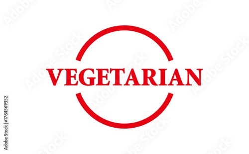 VEGETARIAN - Red Rubber Stamp with text VEGETARIAN
