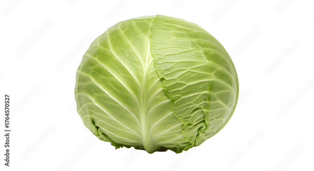 Fototapeta premium Close up of a fresh green cabbage head.