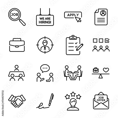 Simple Icon Set | Job Hunting, Recruitment, and Career