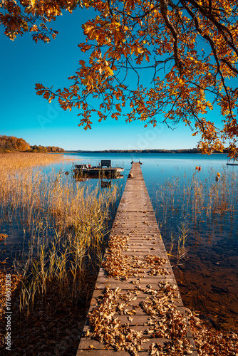 Autumn view of lake Vastersjon close to Angelholm, Sweden
