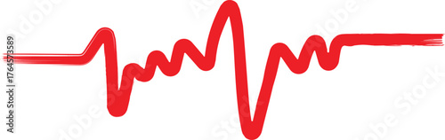 Red Heartbeat Line Clipart Hand Drawn Pulse Wave 