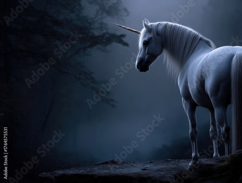 Majestic unicorn stands on ...