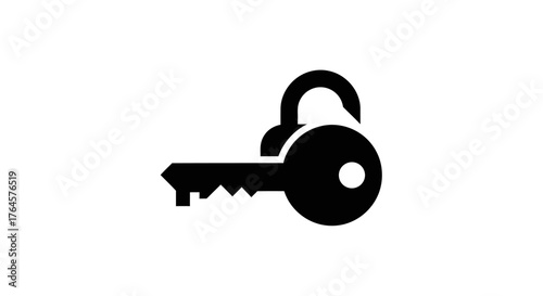 Black Key Silhouette - Security, Access, and Unlocking Potential.