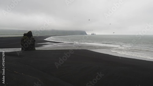 Reynisfjara Beach and rocks in Iceland