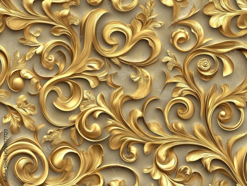 Ornate gold floral patterns...