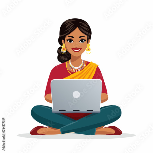 Frau  mit einem Laptop