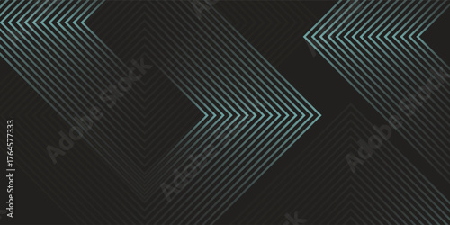 Dynamic turquoise neon hexagonal lines form a striking geometric pattern on a black background, evoking modern technology, futuristic design, and digital aestheticsPrint