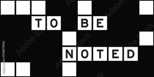 Alphabet letter in word to be noted on crossword puzzle background