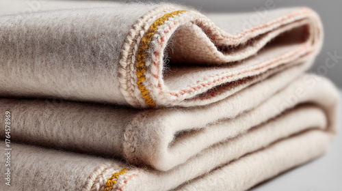 Cozy Folded Wool Blanket Close-Up