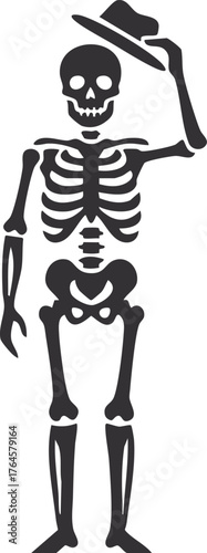 skeleton character tipping its hat