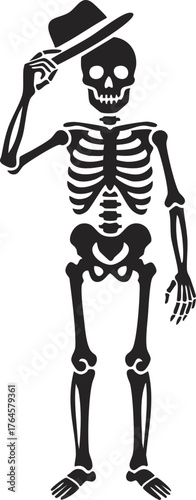 skeleton character tipping its hat