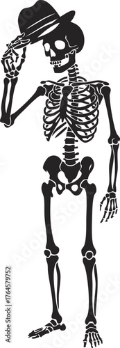 skeleton character tipping its hat