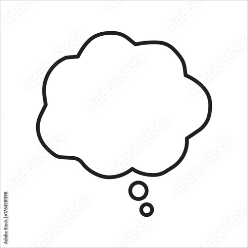 Think bubble isolated on white background. Trendy think bubble in flat style. Modern template for social network and label