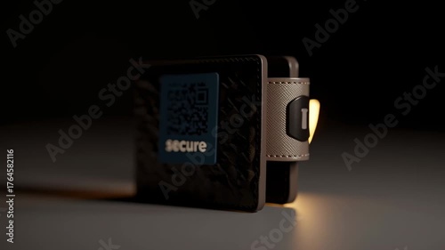 Innovative wallet design showcases secure storage and unique QR code features in a modern setting