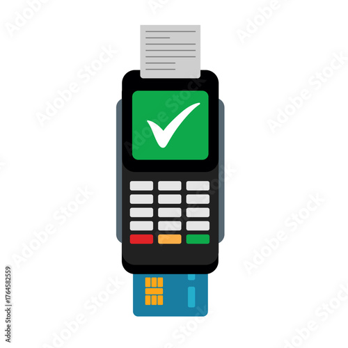 POS machine flat vector illustration