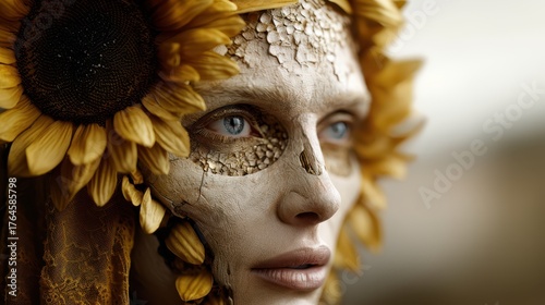 A person with sunflower pet...