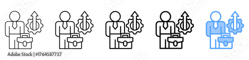 Career Development Icon Different Style Outline Collection Set 