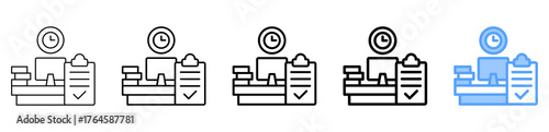 Workplace Assessment Icon Different Style Outline Collection Set 