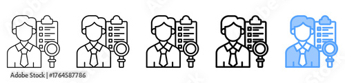 Staff Evaluation Icon Different Style Outline Collection Set 