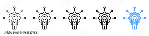 Employee Skills Icon Different Style Outline Collection Set 