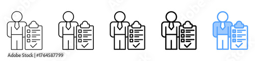 Employee Assessment Icon Different Style Outline Collection Set 