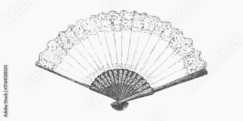 Fan pattern. Textured mark with blotchy spray, scattered noise and distressed ink. Grit overlay with subtle threshold.