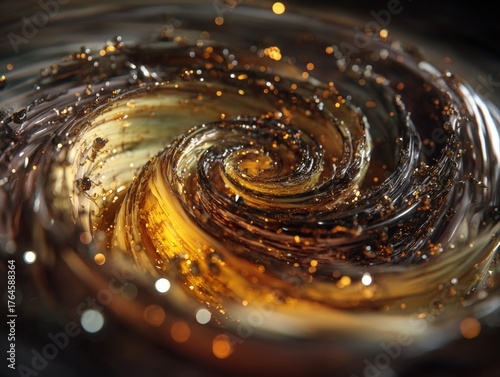 Swirling vortex of golden a...