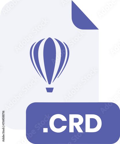 Purple CRD file icon with hot air balloon graphic Keywords: CRD file, file format, document