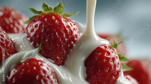 Fresh strawberries are bein...