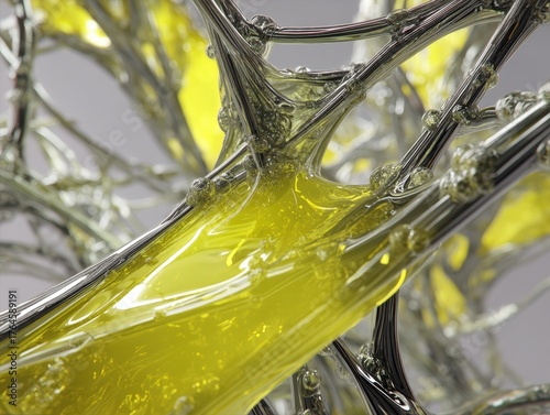 Tangled, glossy structures ...