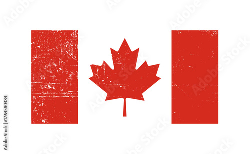 Vintage flag of Canada with scratches