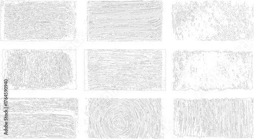 Set of Nine Black and White Wood and Grunge Textures Rubbed aged texture with a halftone raster pattern. Black and white grunge frame. rough and dirty texture vector design on transparent background. 