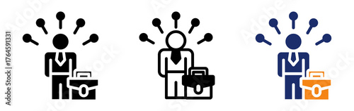 Career Skills Icon Collection Glyph & Mixed Style 