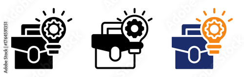 Job Skills Icon Collection Glyph & Mixed Style 