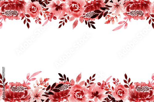 Watercolor flowers background vector for design.