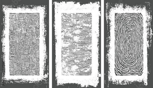 Grunge Border Texture Pack – Rough Distressed Frame Overlay in Black and White dirt overlay or screen effect use for vintage style. vector design on transparent background.