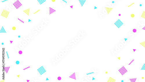 Neon Geometric Frame Background with Copy Space