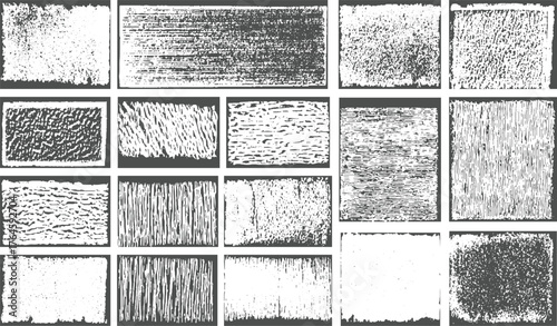 Old Grunge Black and White Texture set with Distressed Overlay and Scratched Grain Effect Grey with Vintage Abstract Texture Template vector design on transparent background.