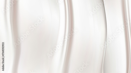 Background with abstract cream waves. Cream beige texture with liquid waves. Beige white texture with cream stripes. Skin care products. Flowing liquid cream.