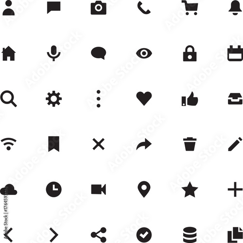 Essential Minimal icon sat Modern flat vector collection