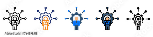 Employee Skills Icon Multiple Style Collection Set 