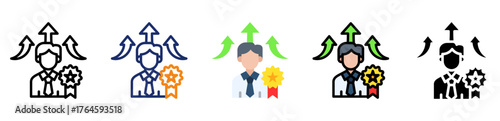 Professional Growth Icon Multiple Style Collection Set 