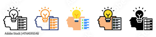 Knowledge Test Icon Multiple Style Collection Set 