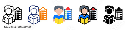 Learning Assessment Icon Multiple Style Collection Set 